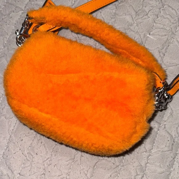 Coach “Mini Tabby” Orange Fuzzy Crossbody Bag - flash sale - Picture 5 of 7